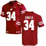 Men's Wisconsin Badgers NCAA #34 Ross Gengler Red Authentic Under Armour Stitched College Football Jersey IQ31S80AR